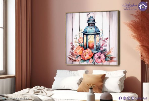 لوحه حائط رومانسيه SA16550 كل التابلوهات المودرن, ورود - زهور - نباتات ازرق - تركواز, بينك – فوشيا الوان مائية, لوحات فنية, مودرن غرفة المعيشة, غرفة بنات فصل الربيع ببرواز, برواز خشبى, مربع