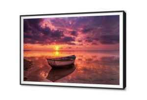 تابلوه القارب والغروب SA22646 كل التابلوهات المودرن, قوارب و مراكب, بحار و شواطئ و مراكب الوان داكنة, برتقالى, موف – ارجوانى الوان زيتية - اكريليك, لوحات فنية, مودرن غرفة المعيشة, مكاتب – شركات - اعمال شروق - غروب بالعرض, ببرواز, برواز SF9, برواز اسود, مستطيل