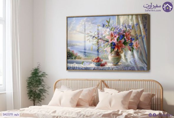 تابلوه مودرن زهور وورود بنفسجى SA22215 كل التابلوهات المودرن, ورود - زهور - نباتات اخضر - زيتى, ازرق - تركواز, بينك – فوشيا الوان زيتية - اكريليك, لوحات فنية غرفة المعيشة, غرفة النوم فصل الربيع اكريليك, بالعرض, ببرواز, برواز خشبى, مستطيل