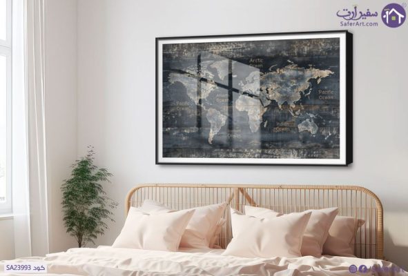 تابوه مودرن - خريطة SA23993 كل التابلوهات المودرن, خرائط, اماكن و مدن و مباني اخضر - زيتى, اسود, الوان داكنة كلاسيك – نيو كلاسيك, لوحات فنية غرفة شباب, مكاتب – شركات - اعمال اكريليك, بالعرض, ببرواز, برواز SF9, برواز اسود, مستطيل