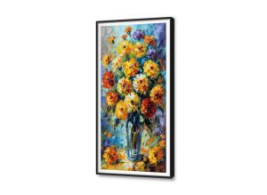 لوحه فنيه فازه SA24711 كل التابلوهات المودرن, فازات و اوانى, ورود - زهور - نباتات ازرق - تركواز, اصفر, برتقالى, قوى و زاهى الوان زيتية - اكريليك, لوحات فنية, مودرن غرفة الاستقبال, غرفة المعيشة, مدخل المنزل فصل الربيع بالطول, ببرواز, برواز SF9, برواز اسود, مستطيل
