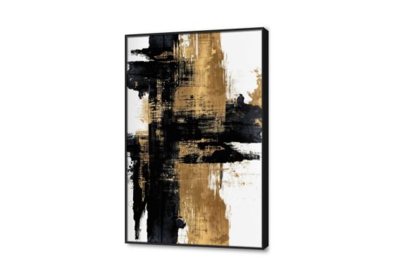 لوحة فنية - رسم تجريدي SA28319 كل التابلوهات المودرن, تجريدي اسود, فضى – ذهبى الوان زيتية - اكريليك, لوحات فنية غرفة الاستقبال, غرفة المعيشة, مدخل المنزل, مكاتب – شركات - اعمال بالطول, ببرواز, برواز اسود, مستطيل