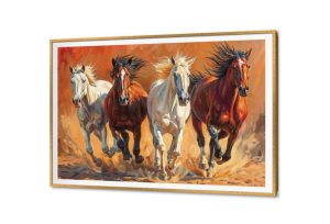 تابلوهات مودرن - أحصنة SA35505 كل التابلوهات المودرن, احصنه, حيوانات و طيور ابيض - اوف وايت, برتقالى, بنى - بيج الوان زيتية - اكريليك, لوحات فنية, مودرن غرفة الاستقبال, غرفة المعيشة بالعرض, ببرواز, برواز SF9, برواز ذهبى, مستطيل