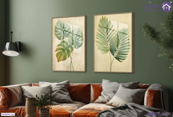 تابلوهات ديكور - أوراق النخيل SA38344 كل التابلوهات المودرن, اوراق شجر - نباتات, ورود - زهور - نباتات اخضر - زيتى, بنى - بيج الوان زيتية - اكريليك, لوحات فنية, مودرن غرفة الاستقبال, غرفة المعيشة, مدخل المنزل اكريليك, بالعرض, ببرواز, برواز خشبى, مستطيل