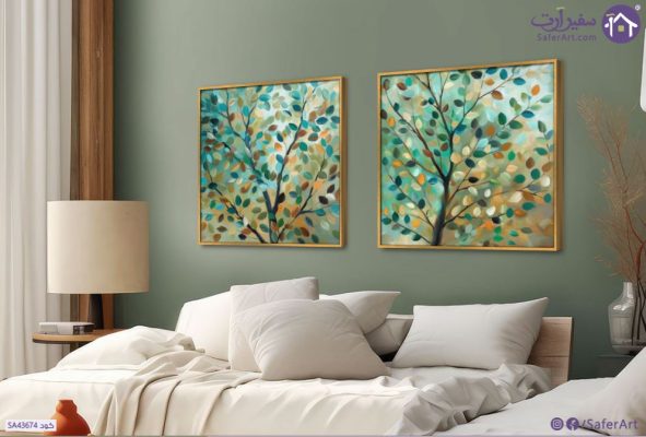لوحات فنية مودرن أشجار خضراء SA43674 كل التابلوهات المودرن, اوراق شجر - نباتات, ورود - زهور - نباتات اخضر - زيتى, فضى – ذهبى الوان زيتية - اكريليك, لوحات فنية, مودرن غرفة الاستقبال, غرفة المعيشة, مدخل المنزل, مكاتب – شركات - اعمال بالعرض, ببرواز, برواز ذهبى, مستطيل