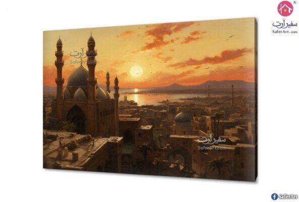 تابلوه مودرن - مدينه عربية فى الغروب SA75698 ( كل التابلوهات المودرن), اماكن اسلامية و عربية, اسلامى - ايات قرآنية و خط عربى, اماكن و مدن و مباني اصفر, الوان داكنة, برتقالى, بنى - بيج الوان زيتية - اكريليك, دول البحر المتوسط, كلاسيك – نيو كلاسيك, لوحات فنية, مودرن غرفة الاستقبال, غرفة المعيشة شروق - غروب بالعرض, مستطيل