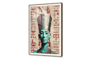 لوحة فنية للملكه المصرية SA80416 كل التابلوهات المودرن, مصر الفرعونية, مصر ازرق - تركواز, بنى - بيج ديجيتال آرت, مودرن غرفة المعيشة, مكاتب – شركات - اعمال بالطول, اكريليك, ببرواز, برواز SF9, برواز خشبى, مستطيل