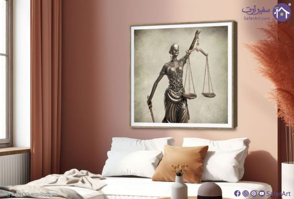 لوحات فنية لتمثال العدالة للمكاتب القانونية الفاخرة SA105481 صور شخصية, اعمال و شركات, قانون - قضاء - محاماه, كل التابلوهات المودرن, شخصيات و وجوه بنى - بيج, رمادى, فضى – ذهبى ديجيتال آرت, عتيق - فينتاج, كلاسيك – نيو كلاسيك, لوحات فنية, مودرن غرفة الاستقبال, مكاتب – شركات - اعمال ببرواز, برواز SF9, برواز خشبى, مربع